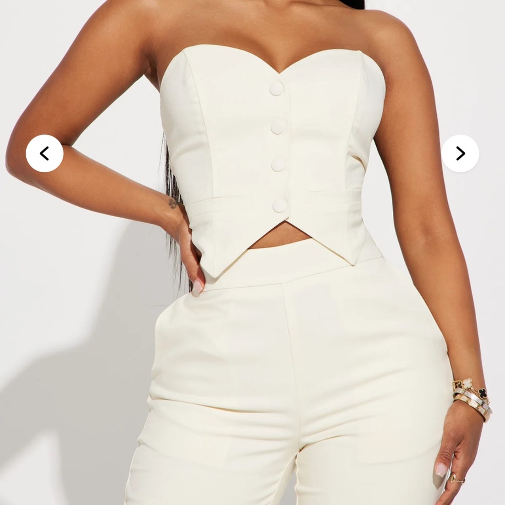 Amelia Two Piece Pant Suit - Cream